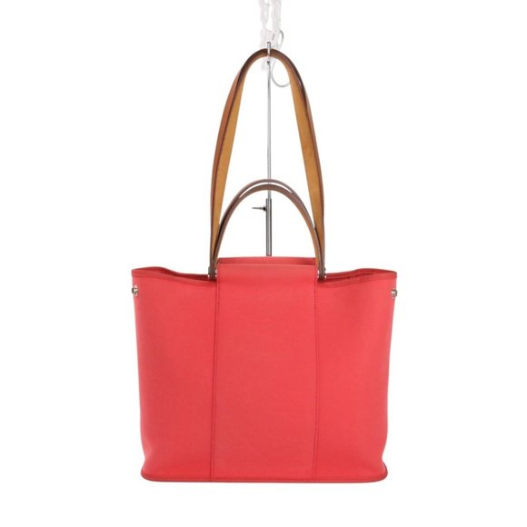 HERMES Cabag PM 2-Way Toile Officier Canvas Tote Bag, Red, N Stamp, Women's - Picture 1 of 15